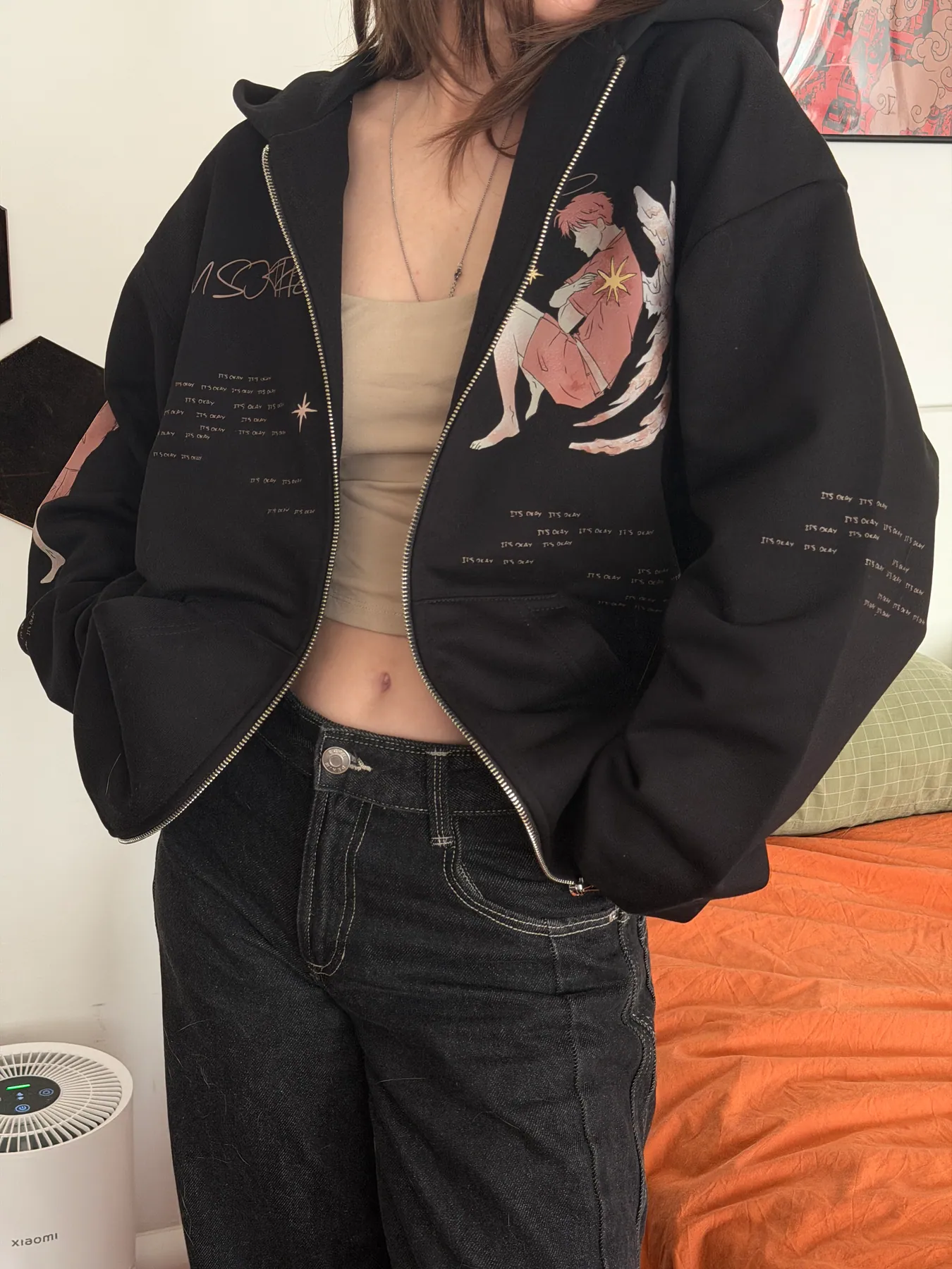 Zip-up hoodie «SO TIRED» 3